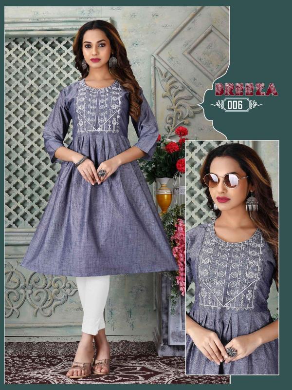 Trendy Breeza Rayon Regular Wear Fancy Kurti Collection